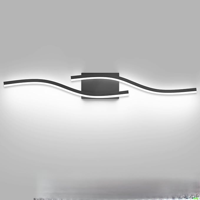 PRESDE 32 Inch LED Bathroom Vanity Light Bar, Modern Black Wall Lighting Fixture Over Mirror Dimmable 3CCT