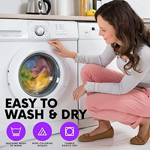 Elaine Karen 100% Cotton Washcloths 8 Pack, Showering, Body & Face, 12x12