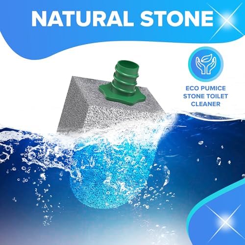 DISIWENE Pumice Cleaning Stone with Handle Toilet Bowl Cleaner Hard Water Ring Remover for Bath/Pool/Kitchen/Household Cleaning (5, 5 Pack with Twist-Off Handle)