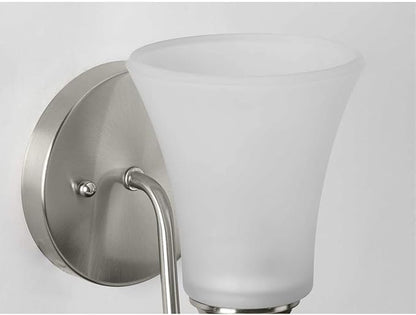 Progress Lighting Classic Collection 1-Light Etched Glass Traditional Bath Vanity Light Brushed Nickel
