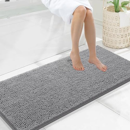 Smiry Bathroom Rugs 47X20, Luxury Chenille Extra Soft Absorbent Bath Mat