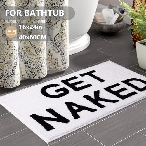 KOEXM Get Naked Bath Mat Bathroom Rugs 16" x 24" Non Slip
