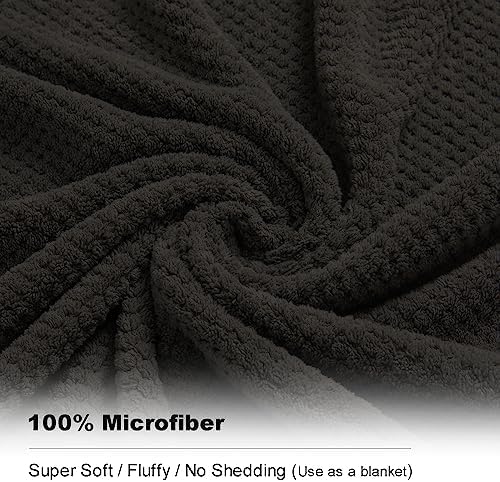 8-Piece Brown Bath Towel Set, 2 Extra Large Bath Towel Sheets, 2 Hand Towels and 4 Washcloths - Highly Absorbent Quick Dry Microfiber,Ultra Soft Towel Set for Bathroom, Waffle Weave Design, Pack of 8