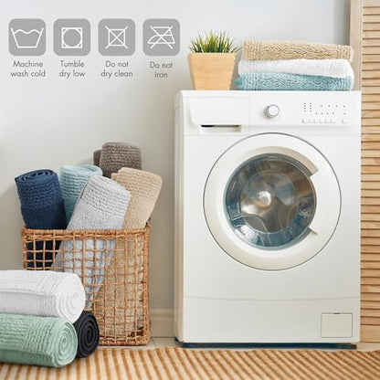 Madison Park Splendor Reversible 100% Cotton Tufted Bathroom Rug-3000 GSM Hotel Quality Luxurious Plush Medium Pile Bath Mat Absorbent, Quick Dry, Shower Room Décor, 21x34, Grey (Pack of 4)