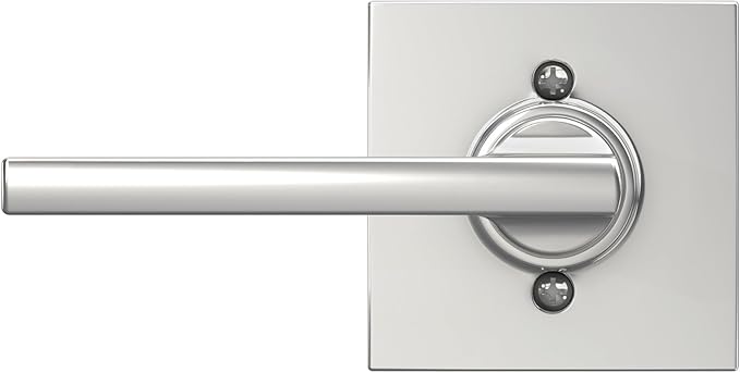 Schlage F10 LAT 625 COL Latitude Lever with Collins Trim Hall & Closet Passage Door Lock, Bright Chrome
