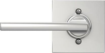 Schlage F10 LAT 625 COL Latitude Lever with Collins Trim Hall & Closet Passage Door Lock, Bright Chrome