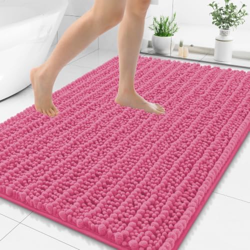 Smiry Bathroom Rugs 48X32, Extra Soft Rubber Backing Chenille Bath Mats