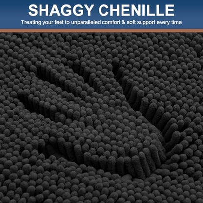 Smiry Bathroom Rugs 40X32, Luxury Chenille Extra Soft Absorbent Bath Mat