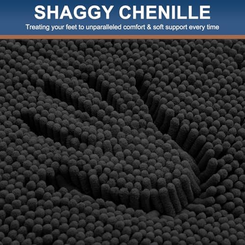 Smiry Bathroom Rugs 71X47, Luxury Chenille Extra Soft Absorbent Bath Mat