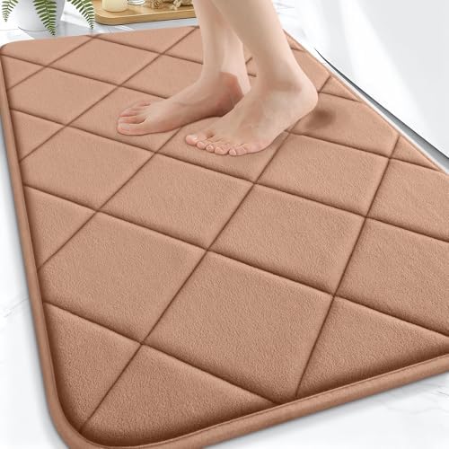 OLANLY Memory Foam Bath Mat 30x20, Ultra Soft and Absorbent Bathroom Rugs