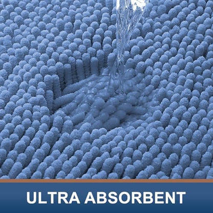 Smiry Bathroom Rugs 24X16, Luxury Chenille Extra Soft Absorbent Bath Mat