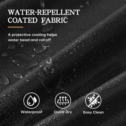 Furlinic No Hook Black Scalloped Shower Curtain Waterproof Fabric W78 x H75