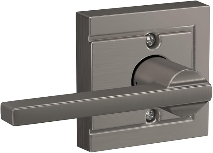 SCHLAGE Lock Company Latitude Lever with Upland Trim Non-Turning Lock, Satin Nickel (F170 LAT 619 ULD)