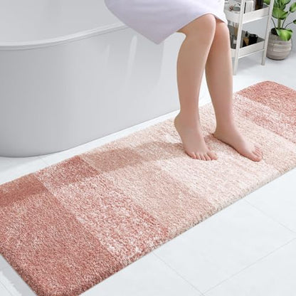 OLANLY Bathroom Runner Rug 59x20, Extra Soft Absorbent Microfiber Bath Rugs