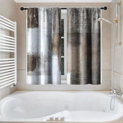 Shower Curtain Set, for Bathroom Decor 72" x 72", Abstract Brown