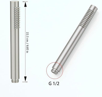 Hand Shower Round Wand Handheld Shower Spray High Pressure Single Function Luxury Hand Showerhead Brushed Nickel