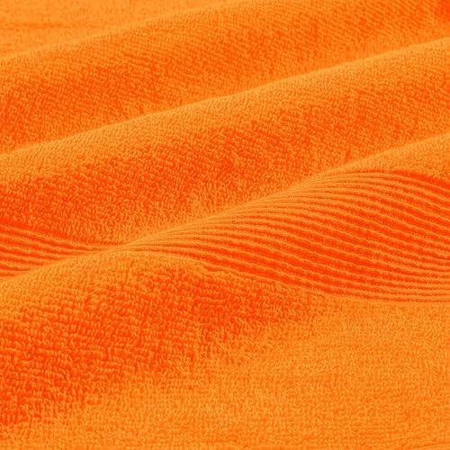 Belizzi Home 4 Pack Bath Towel Set 27x54, 100% Ring Spun Cotton, Ultra Soft Highly Absorbent Machine Washable Hotel Spa Quality Bath Towels for Bathroom, 4 Bath Towels - Orange