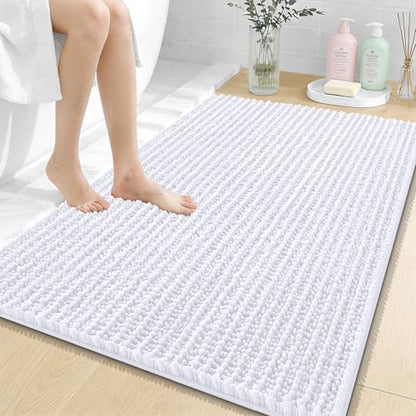 OLANLY Large Bathroom Rugs 40x32, Thick Soft Absorbent Chenille Bath Rugs