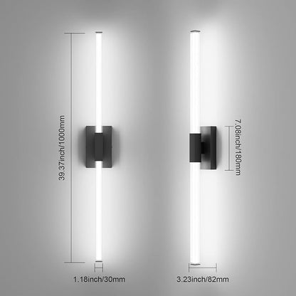 Ralbay Black 40inch Bathroom Vanity Lights Fixtures Over Mirror 32W Modern LED Modern LED Matte Black Vanity Light for Bathroom(5500K White Light)