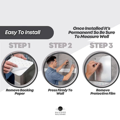 7x9" Shower Shaving Mirror, Acrylic, 3M Peek & Stick,Frameless, Less Fog(1)