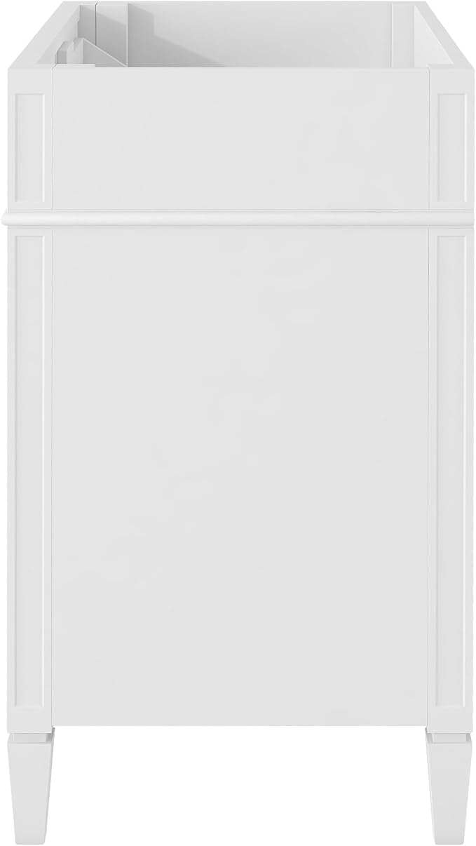 30" Bathroom Vanity Without Top Sink,Modern Freestanding Bath Storage Cabinet with 2 Soft-Close Drawers & Tip-Out Tray,Solid Wood Vanity Only w/Adjustable Shelf & Door Organizer,White