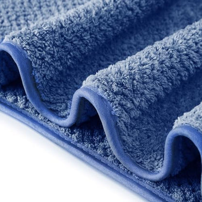 MaopaoBeauty 2 Pack Bath Towel Set 35" x 70", Extra Large Waffle Bath Towel Set, Microfiber Super Soft Highly Absorbent, Sturdy Quick Drying Towels for Bathroom, Gym, Sports, Yoga (2PCS Light Blue)