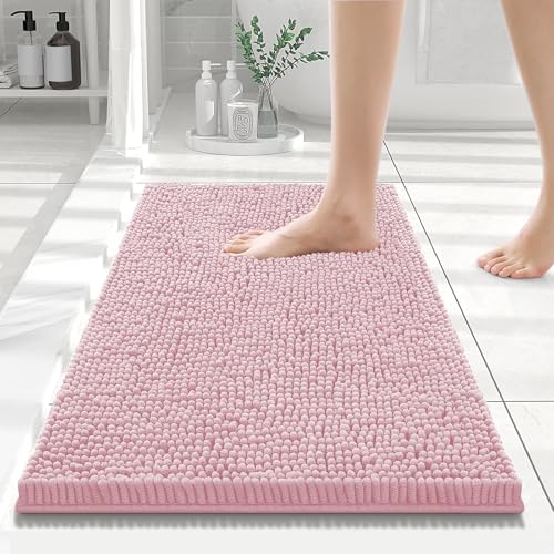 Smiry Bathroom Rugs 24X16, Luxury Chenille Extra Soft Absorbent Bath Mat