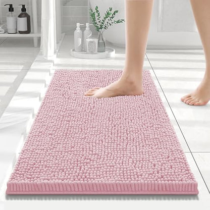 Smiry Bathroom Rugs 24X16, Luxury Chenille Extra Soft Absorbent Bath Mat