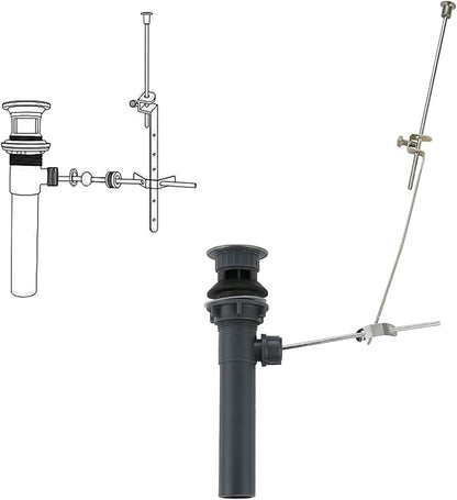 Bathroom Sink Drain with Lift Rod, Brushed Nickel Sink Drain with Overflow, ARCORA Drain Stopper for Vessel Sink