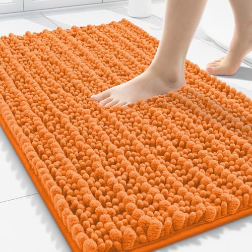 Smiry Bathroom Rugs 30X20, Extra Soft Rubber Backing Chenille Bath Mats
