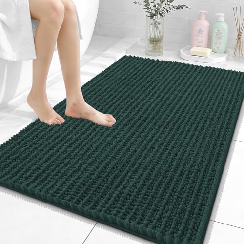 OLANLY Large Bathroom Rugs 40x32, Thick Soft Absorbent Chenille Bath Rugs