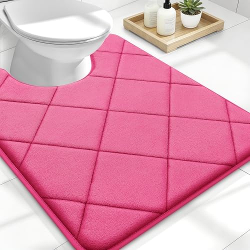 OLANLY Memory Foam Toilet Rugs U-Shaped 24x20, Ultra Soft and Absorbent