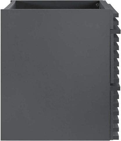 Modway Render 24" Wall-Mount Bathroom Vanity Cabinet in Gray-Sink Basin Not Included, Grey