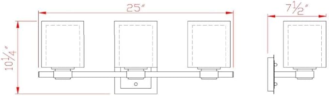 Design House 556159 Oslo Traditional 3-Light Indoor Dimmable Bathroom Vanity Light with Double Glass Shades for Over the Mirror, Satin Nickel