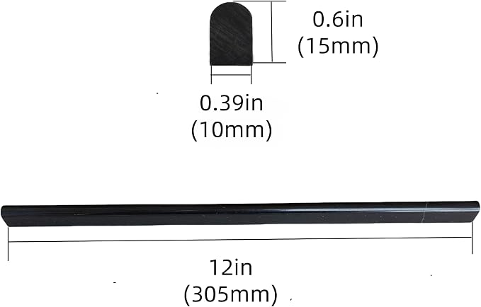 Black Marble Pencil Tile, 10 Pack 0.39in x 12in Marble Tile Edge Trim Polished for Kitchen Backsplash, Bathroom and Shower Walls