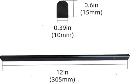 Black Marble Pencil Tile, 10 Pack 0.39in x 12in Marble Tile Edge Trim Polished for Kitchen Backsplash, Bathroom and Shower Walls