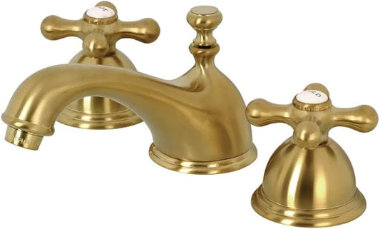 Kingston Brass KS3967AX 8 in. Widespread Bathroom Faucet, Brushed Brass