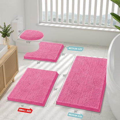 Smiry Bathroom Rugs 44X24, Luxury Chenille Extra Soft Absorbent Bath Mat