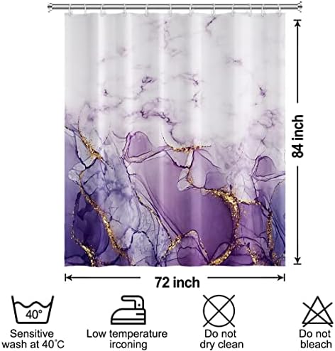 Purple Extra Long Waterproof Shower Curtain 72x84 inches