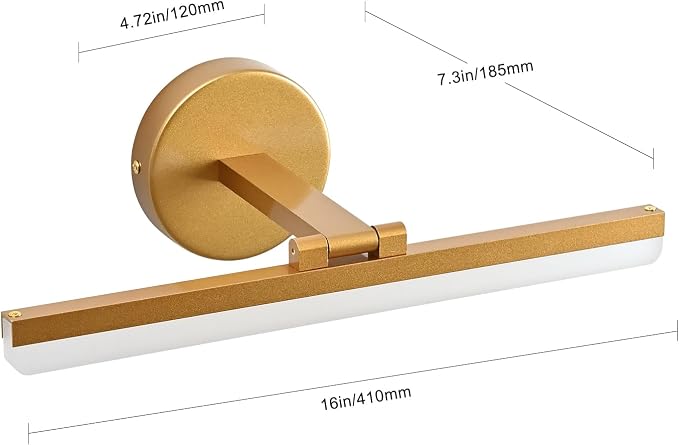 Gold Bathroom Vanity Light Fixtures Over Mirror 16inch 9W Rotatable Modern LED Vanity Lights Modern Wall Sconce (White Light 6000K)
