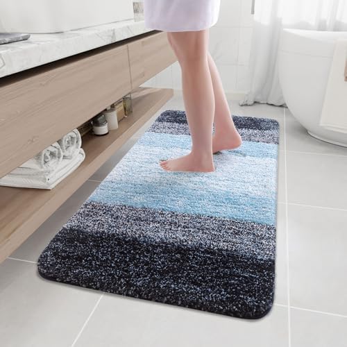 Arotive Microfiber Bathroom Rugs, Shaggy Soft Absorbent Bath Rug, 47x24