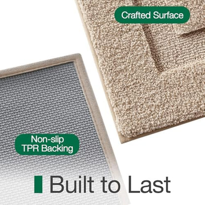 LUMI Ultra Soft Bathroom Rugs Absorbent, Non Slip Bath Mat 24x36, Beige