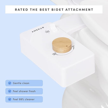 TUSHY Classic 3.0 Bidet Toilet Seat Attachment - A Non-Electric Self Cleaning Water Sprayer with Adjustable Water Pressure Nozzle, Angle Control & Easy Home Installation (White/Matte Black)