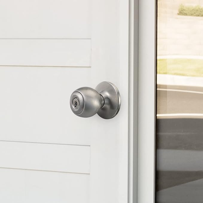 Design House 781880 Ball Keyed Entry Door Knob Satin Nickel