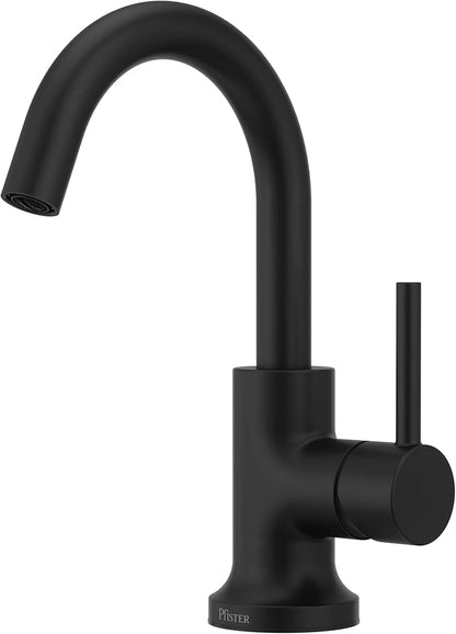 Pfister Zeelan Bathroom Sink Faucet, Single Control, 1-Handle, Single Hole, NSF Certified, Matte Black Finish, LF042ZLB