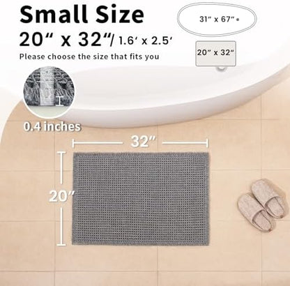 Waffle Bath Mat, Boho Bathroom Rugs Non Slip Washable, 20" x 32"