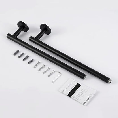 KES 25.2 Inches Black Towel Bar for Bathroom, Hand Towel Holder, Towel Bar Wall Mount, SUS304 Stainless Steel Matte Black, Total Length 27.6 Inch, A2000S70B-BK