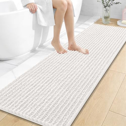 OLANLY Bathroom Runner Rugs 59x20, Thick Soft Absorbent Chenille Bath Rugs