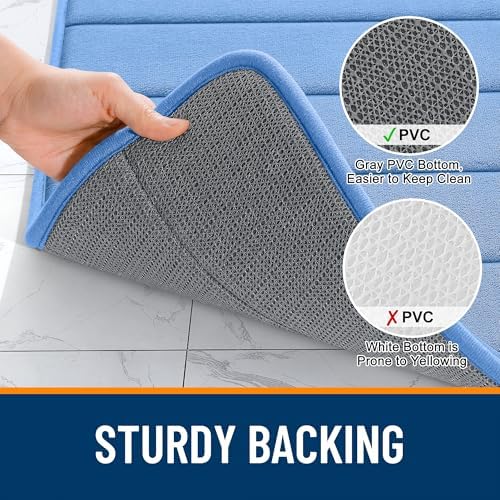 OLANLY Memory Foam Long Bathroom Rugs Runner 59x20, Super Soft Absorbent