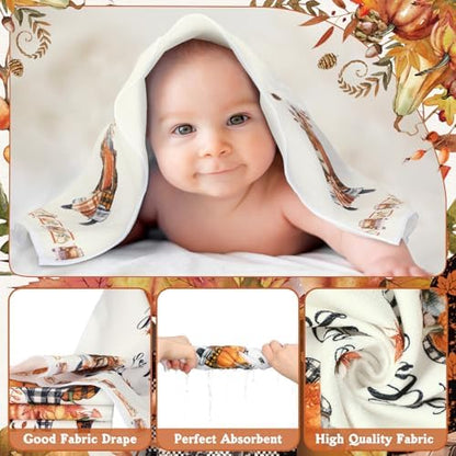 FuWeave 8 Pcs Fall Shower Curtain Set for Bathroom Decor